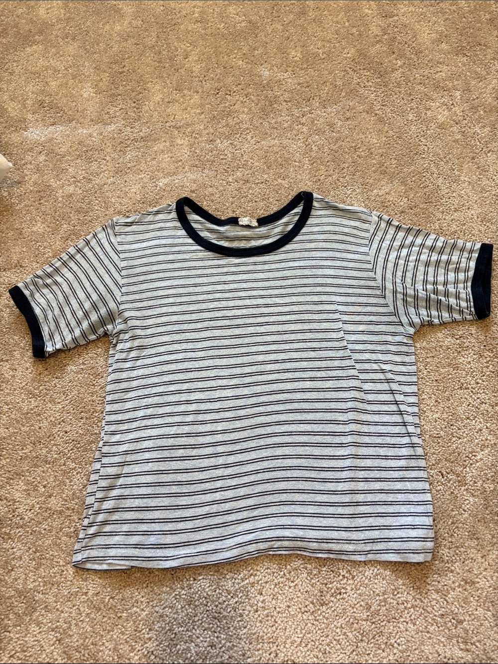 Short Sleeve Striped Pocket Tee - Black Trim - Picture 1 of 1